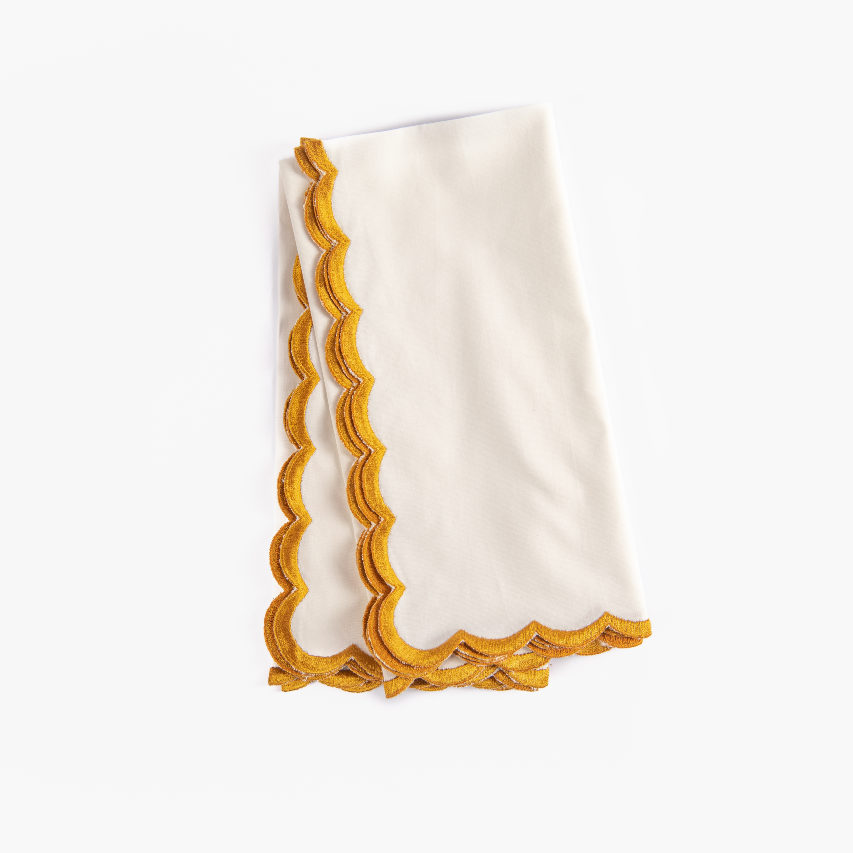 Gold Scalloped Napkin