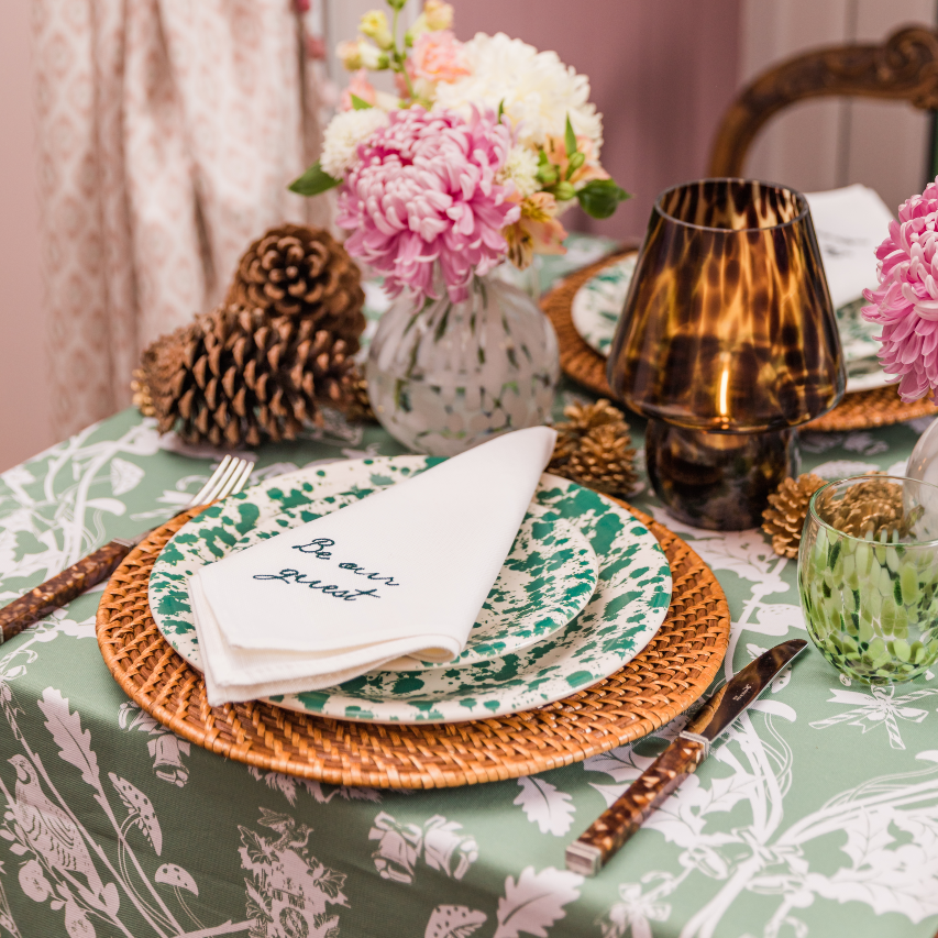 Green Splatter Dinner Plate