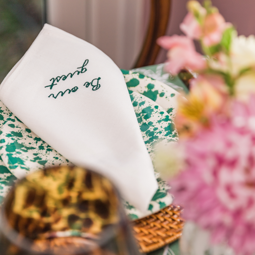 Green Splatter Dinner Plate