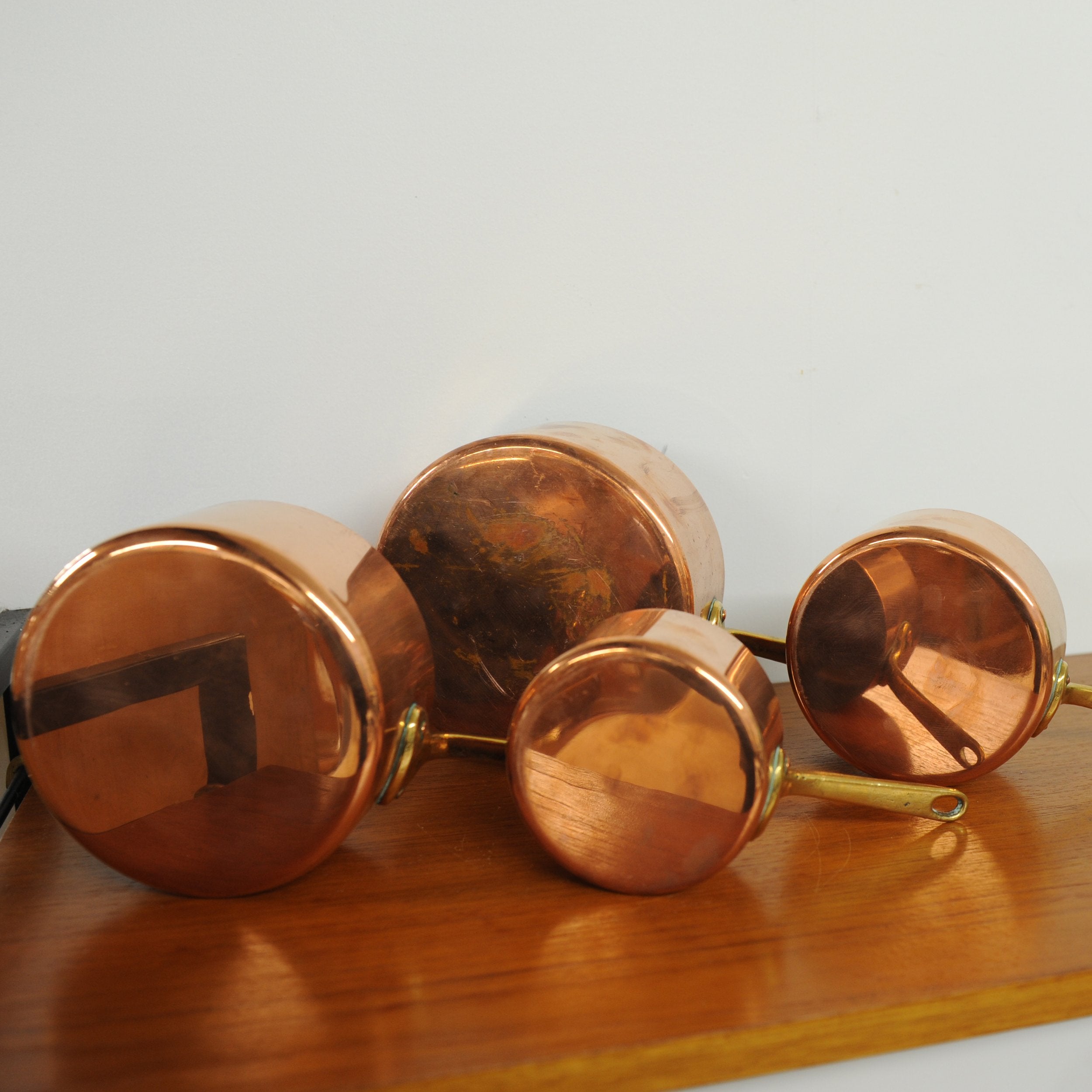 Vintage 1950s French Copper Pans | Set of Four