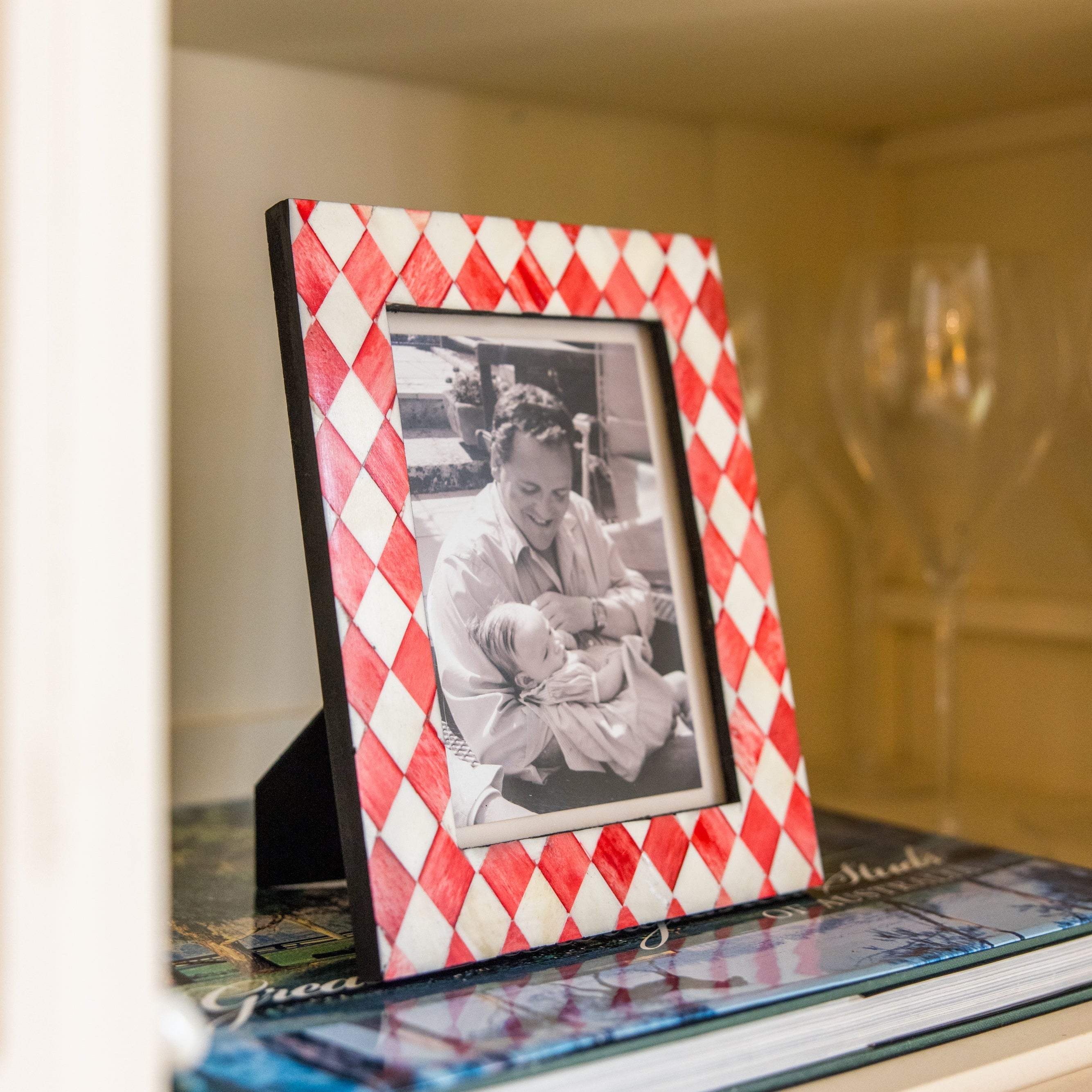 Small Photo frame | Ruby Red & White | Harlequin