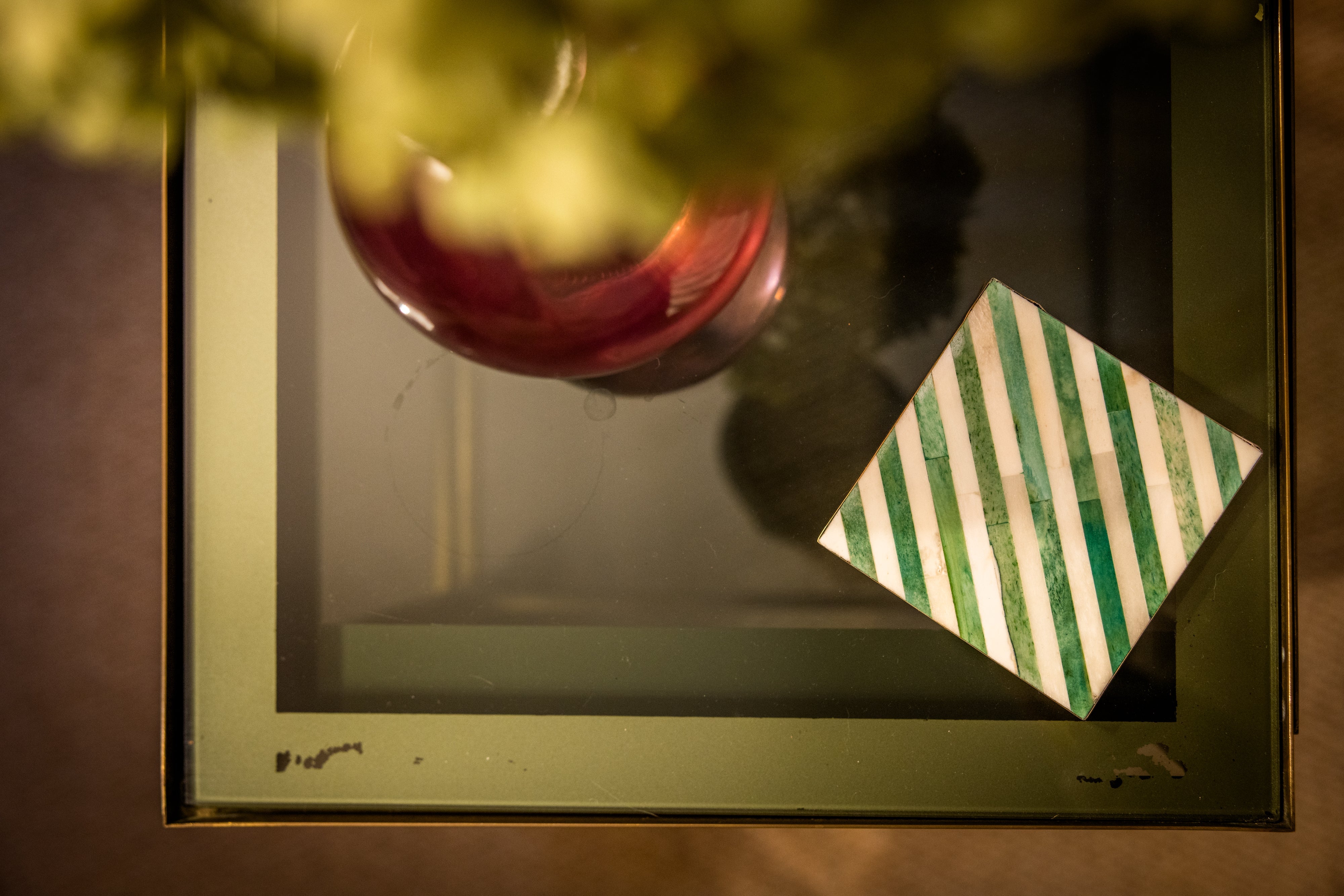 Set of Coasters | Inlay Striped | Multi Coloured