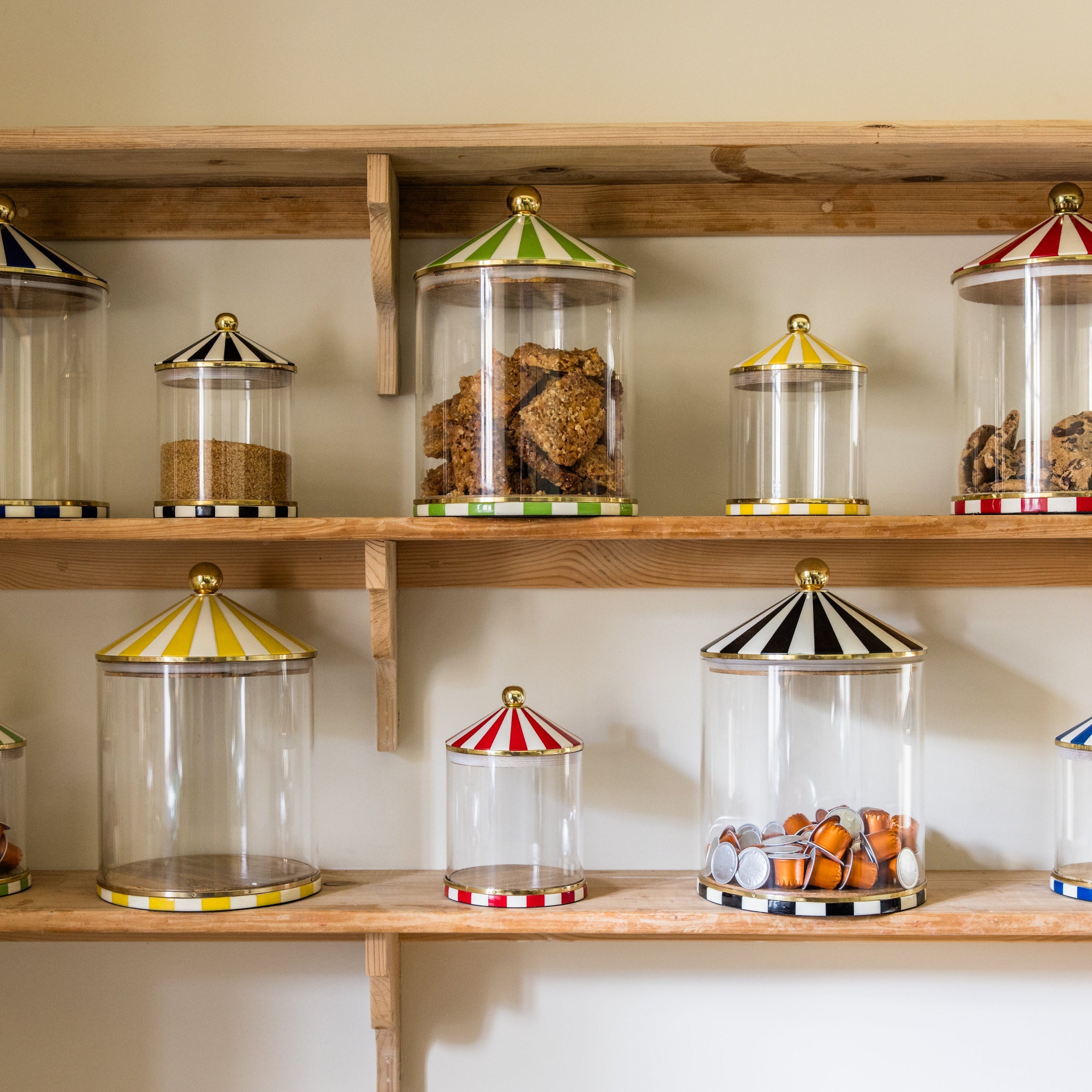 Circus Storage Jar | Yellow and White