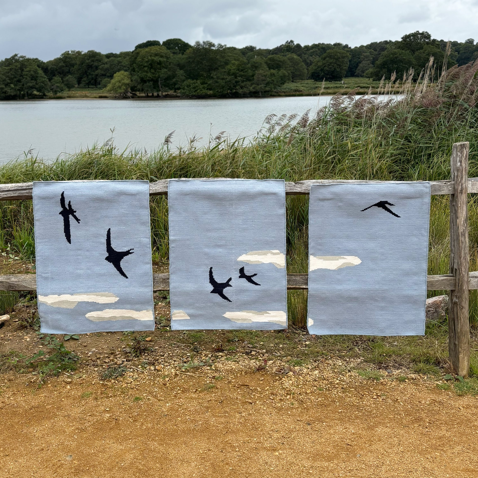 The Coast to Coast Triptych Silk Wall Hanging