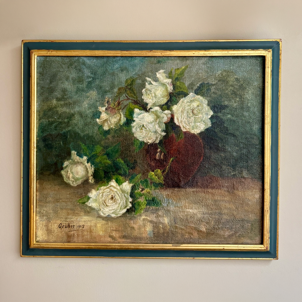 White Roses Oil Painting