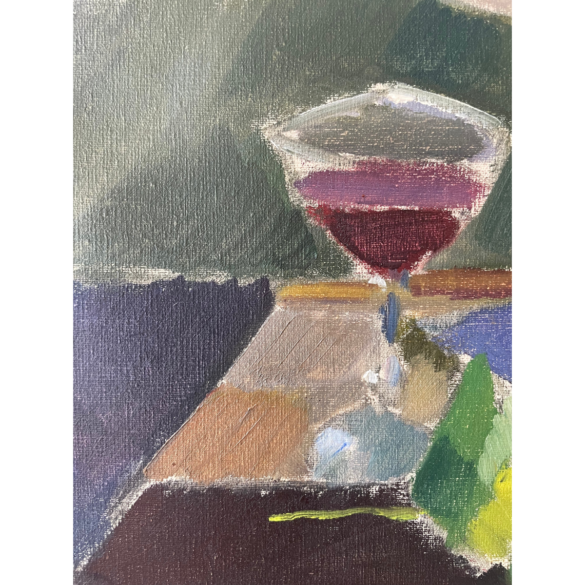 Still Life with Wine and Rose Oil Painting