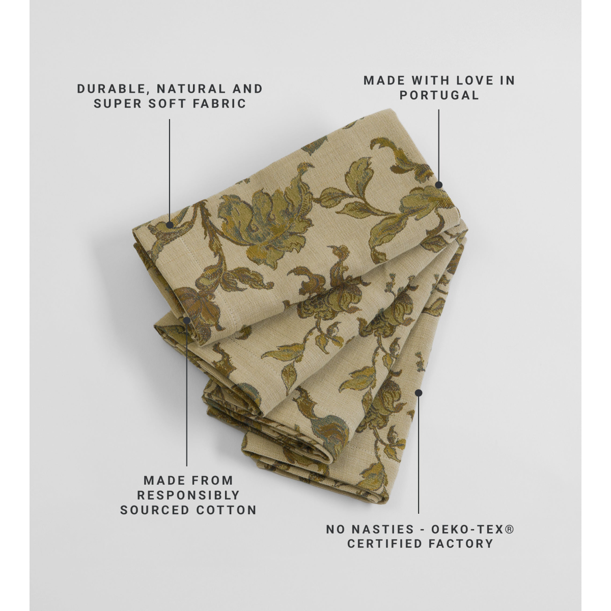 Rosie Floral Jacquard 100% Cotton Napkins