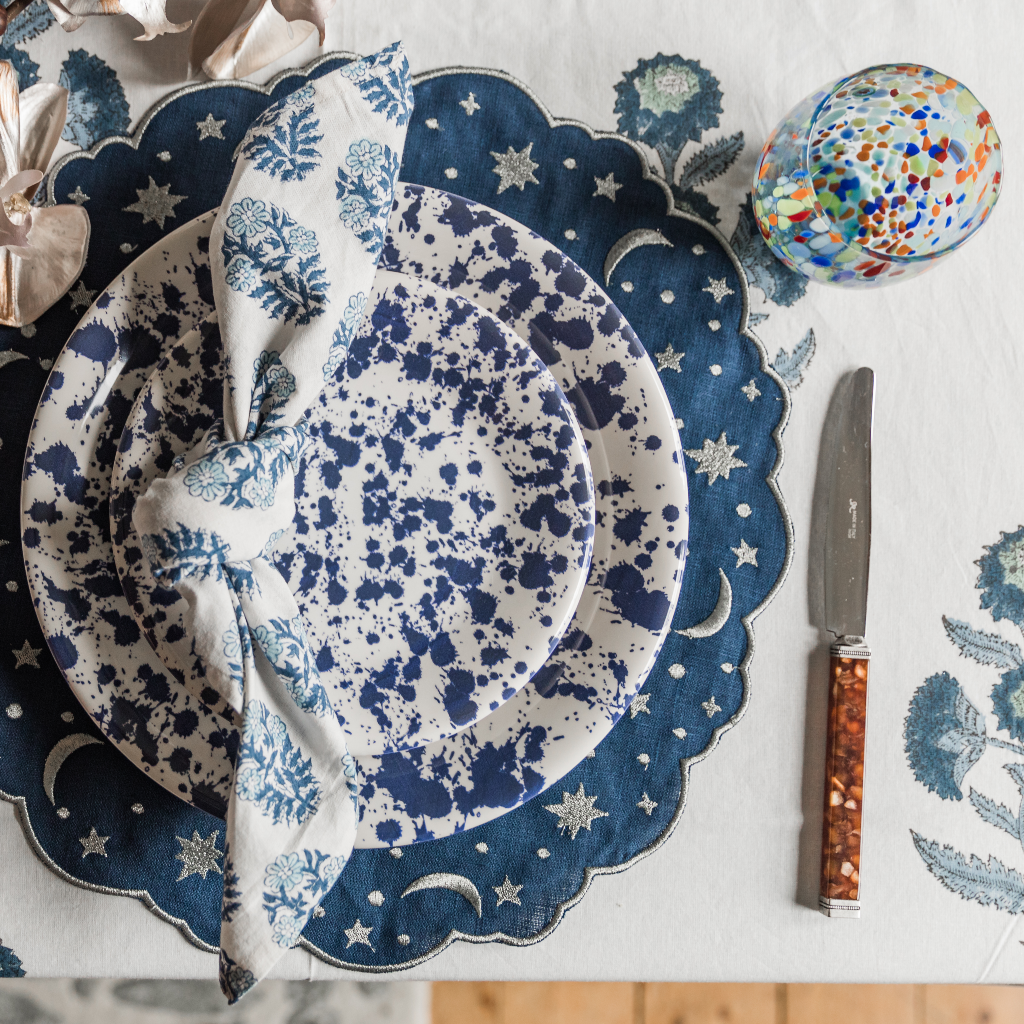 Navy Splatter Dinner Plate