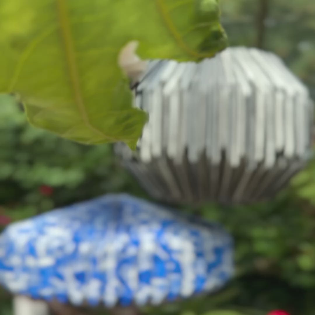 Origami Paper Lightshade Globe 'Black Hand Drawn Stripes'