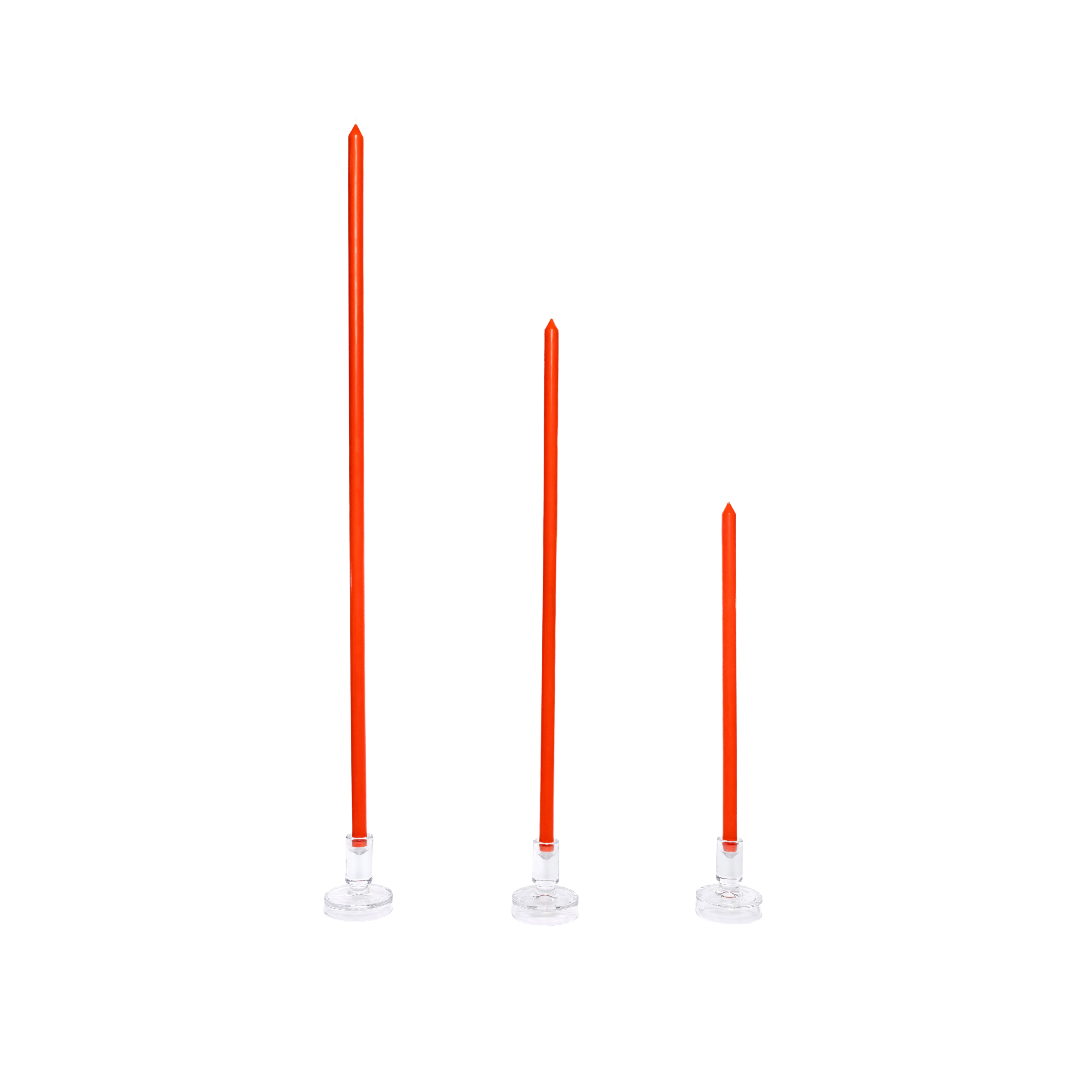 Tomato Tapered Candle Pair