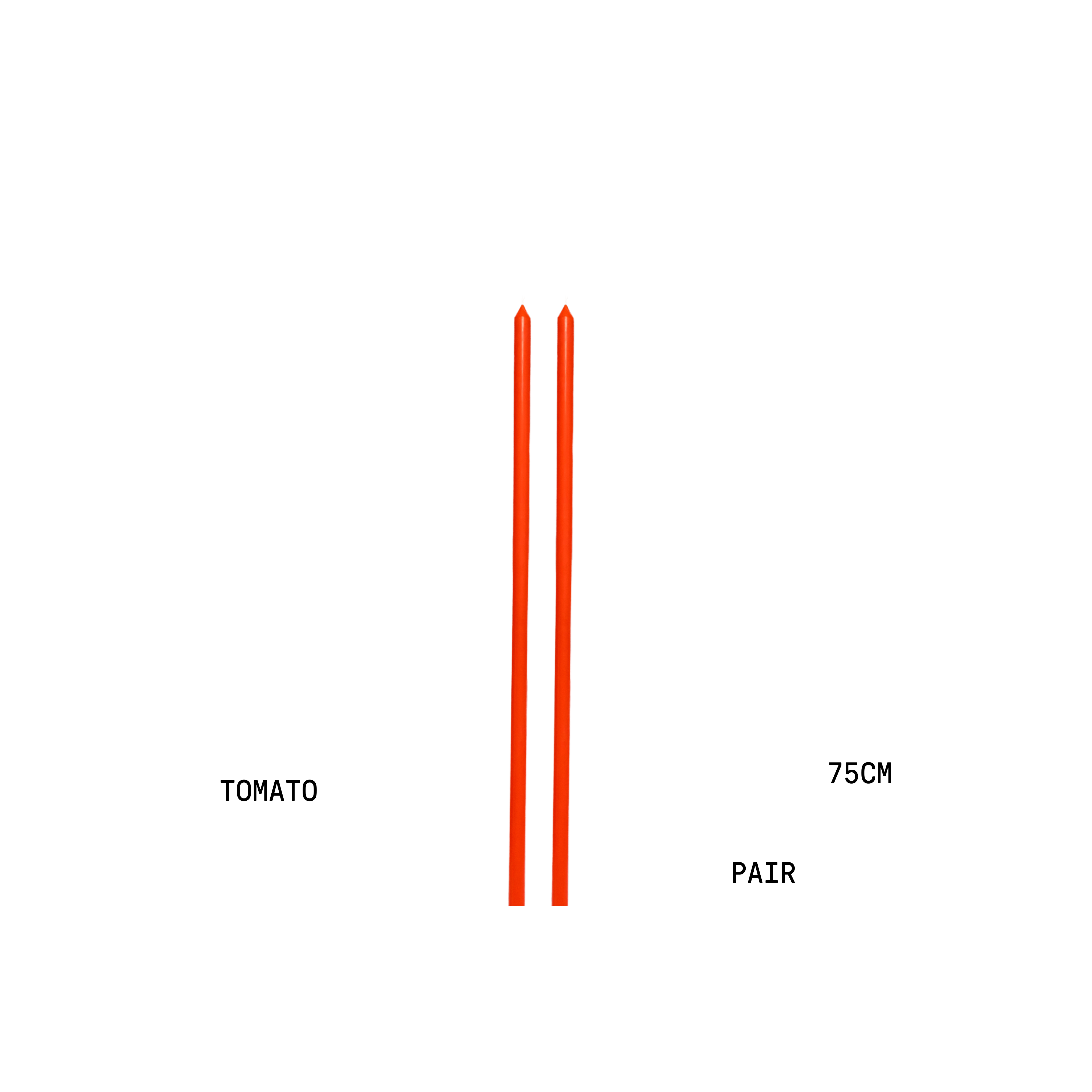 Tomato Tapered Candle Pair