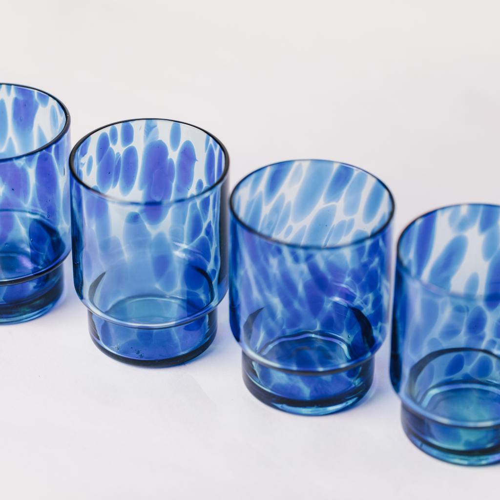 Blue Tortoise Glasses (Set of Two)