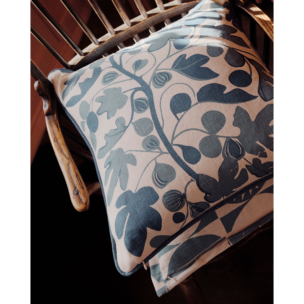 Figs Cushion (tones of blue)