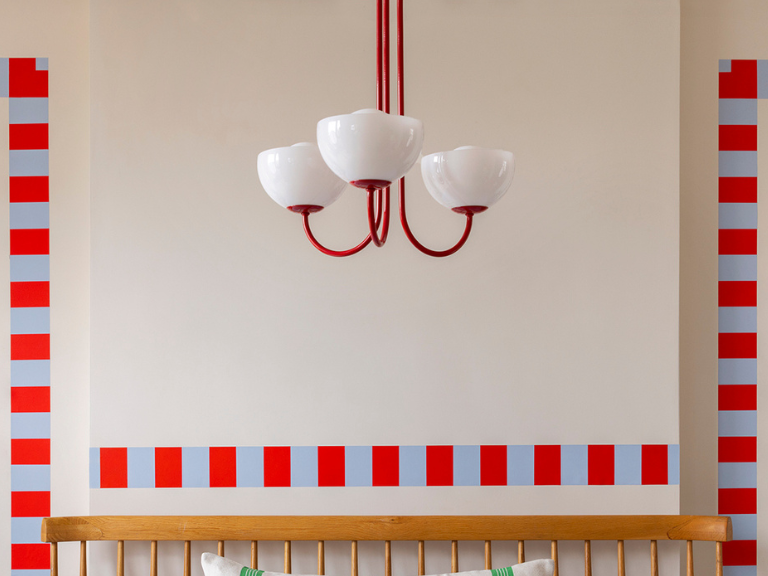 Jam red 3 light dome ceiling light