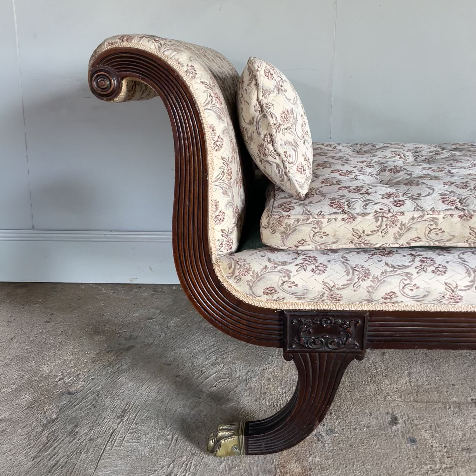 Regency Settee With Scroll Ends