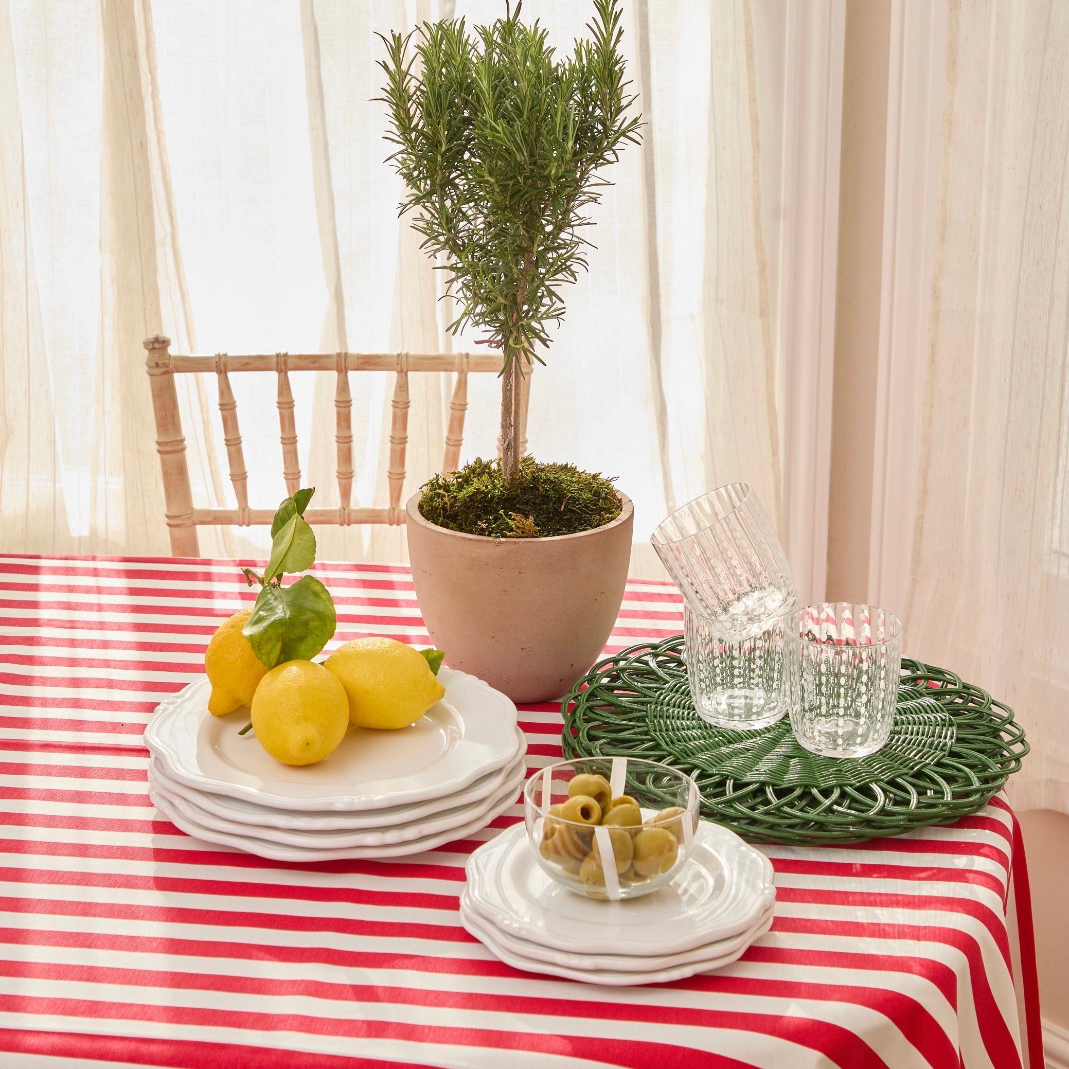 Red Stripe Tablecloth