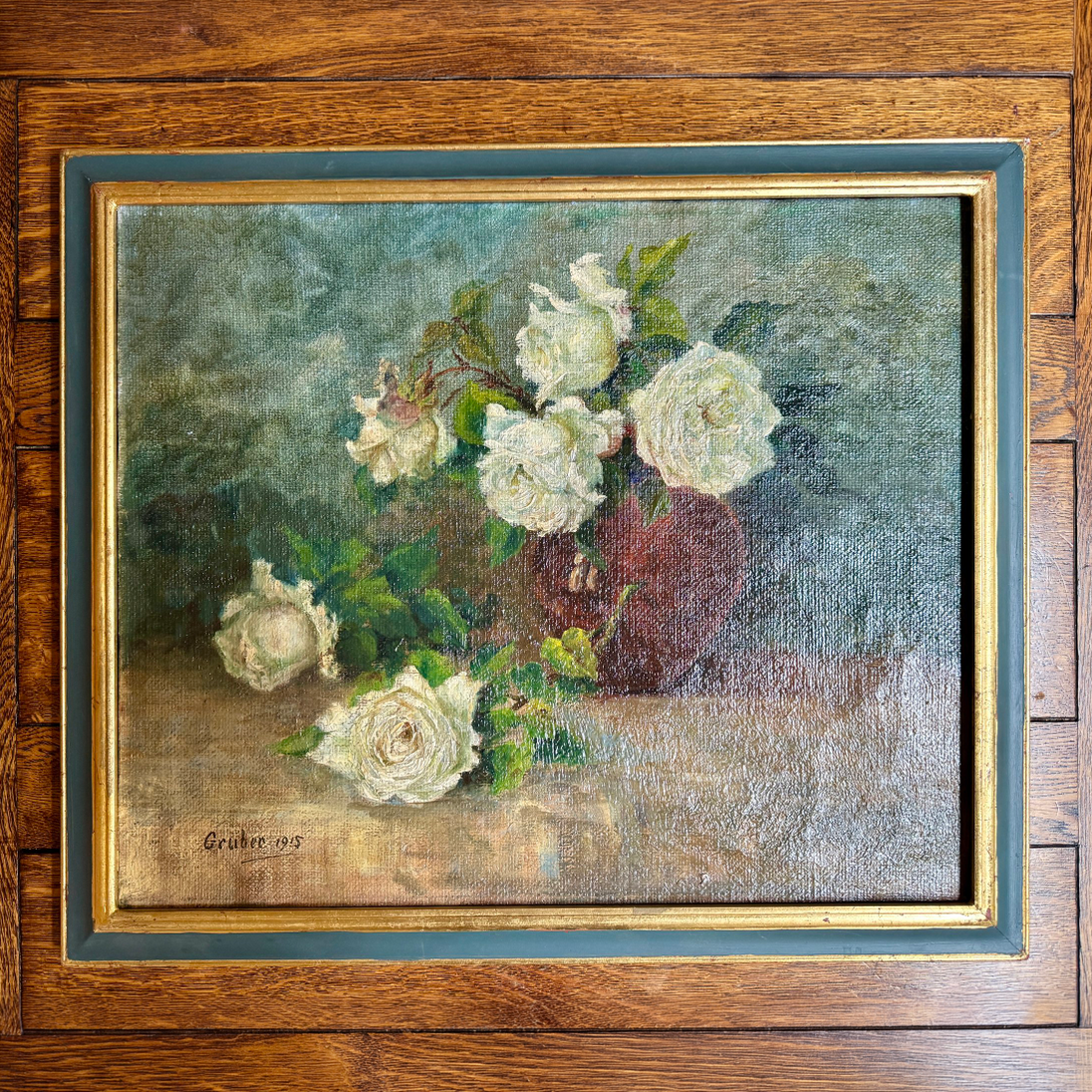 White Roses Oil Painting