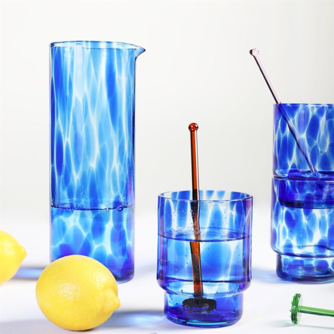 Blue Tortoise Glasses (Set of Two)