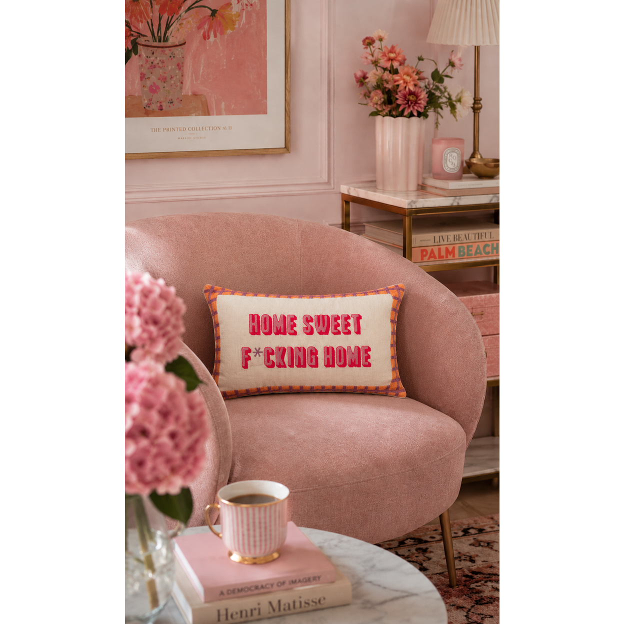 Home Sweet F*cking Home - Slogan Needlepoint Pillow