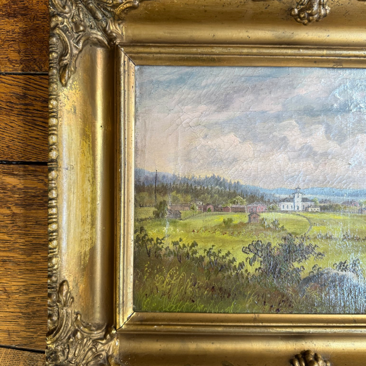 Landscape With Church Oil Painting