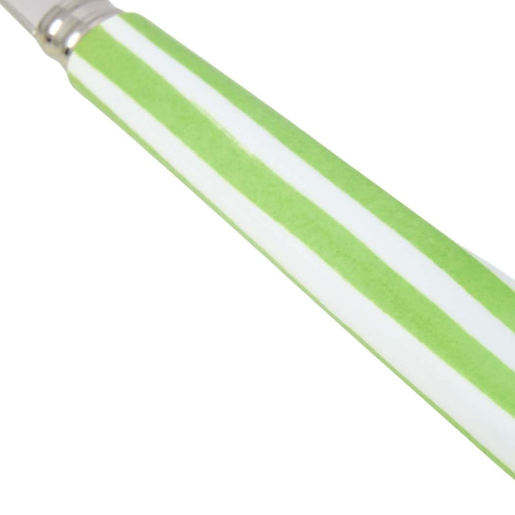 4-Piece Candy Stripe Green and White Cutlery Set