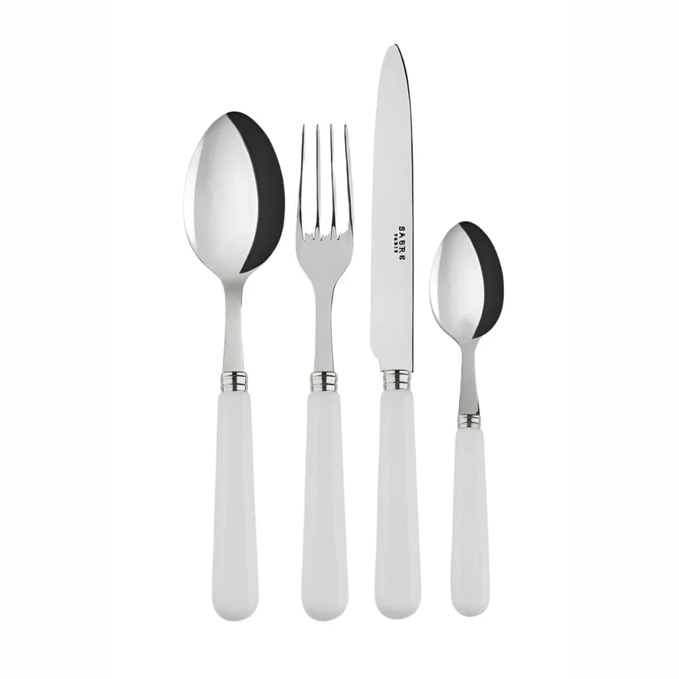 4 Pieces Pop Unis White Cutlery Set