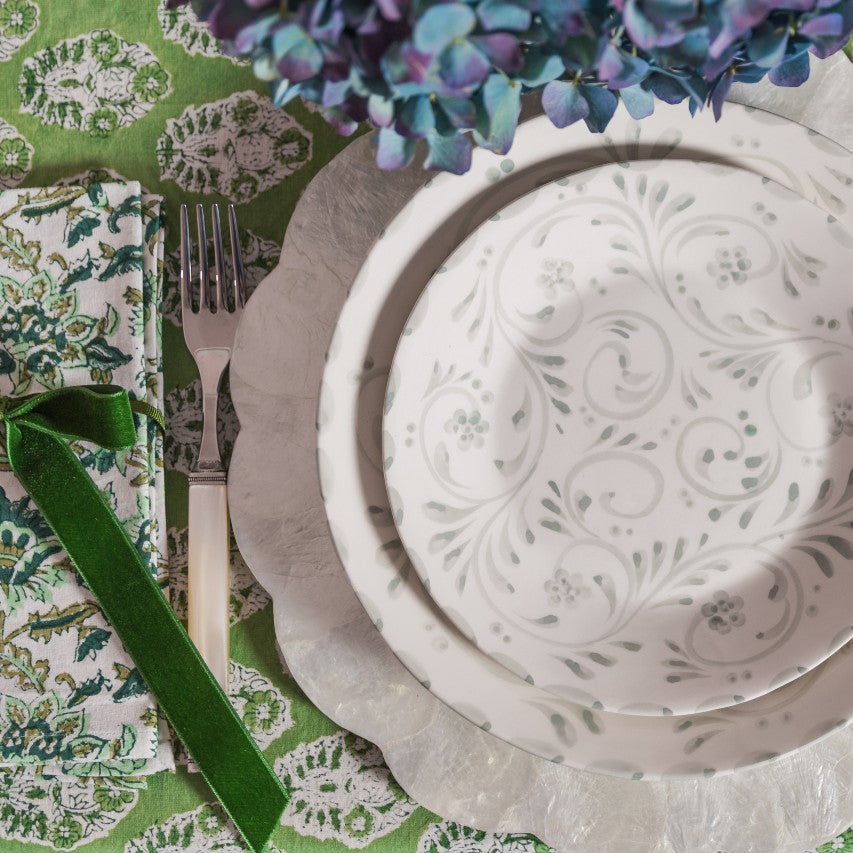 Sage Floral Dinner Plate