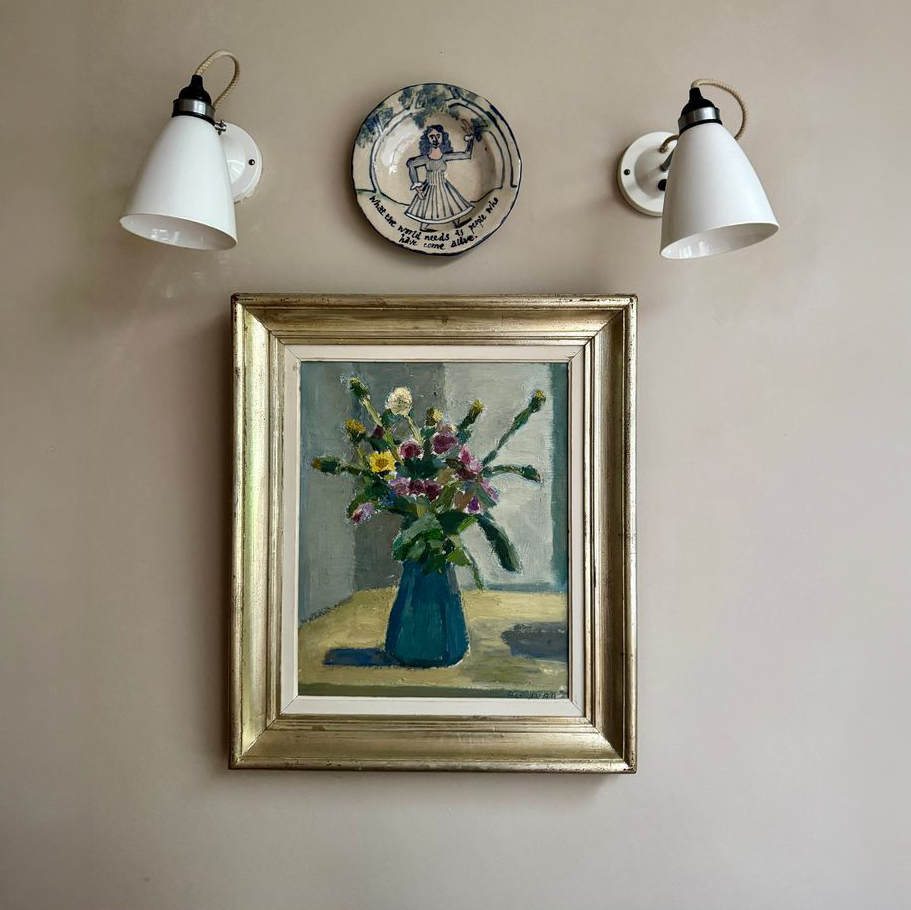Flowers in Blue Vase Oil Painting