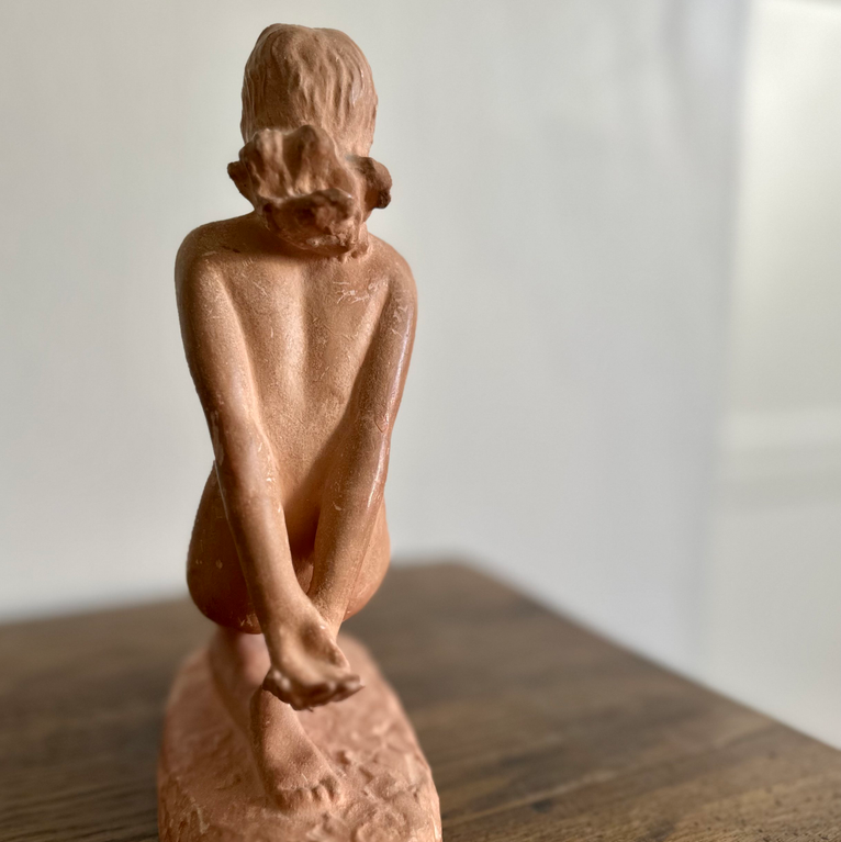The Gymnast Vintage Terracotta Statue