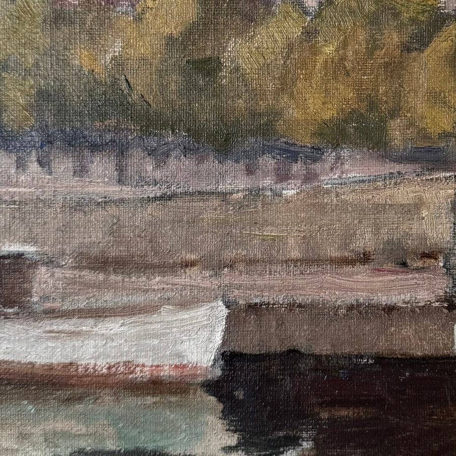 Church On The River Oil Painting