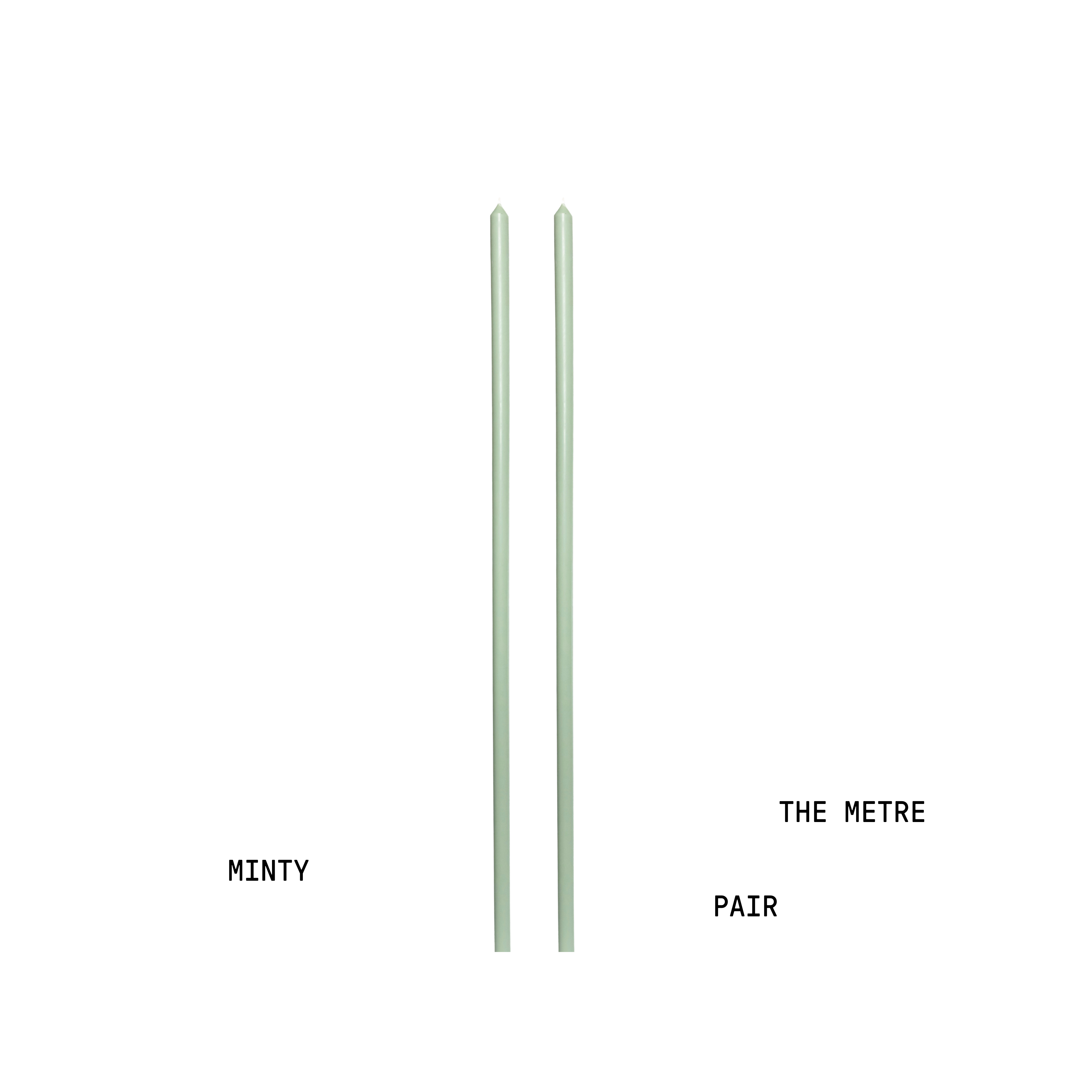 Minty Tapered Candle Pair