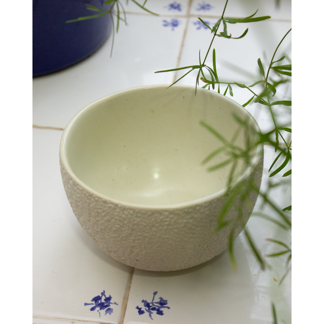 Large Round Soapstone Bowl 'Textured Natural'