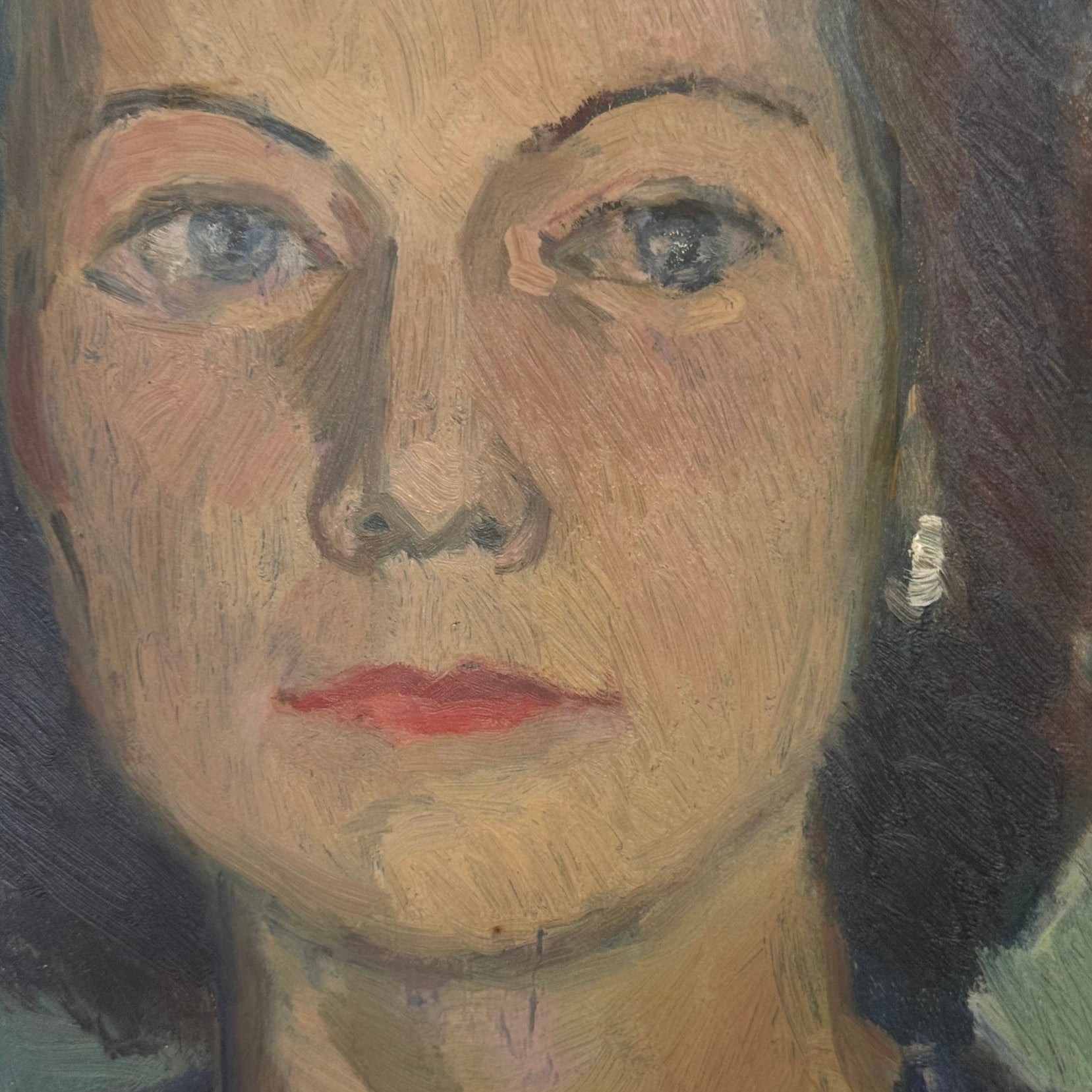 Girl In Blue Oil Painting