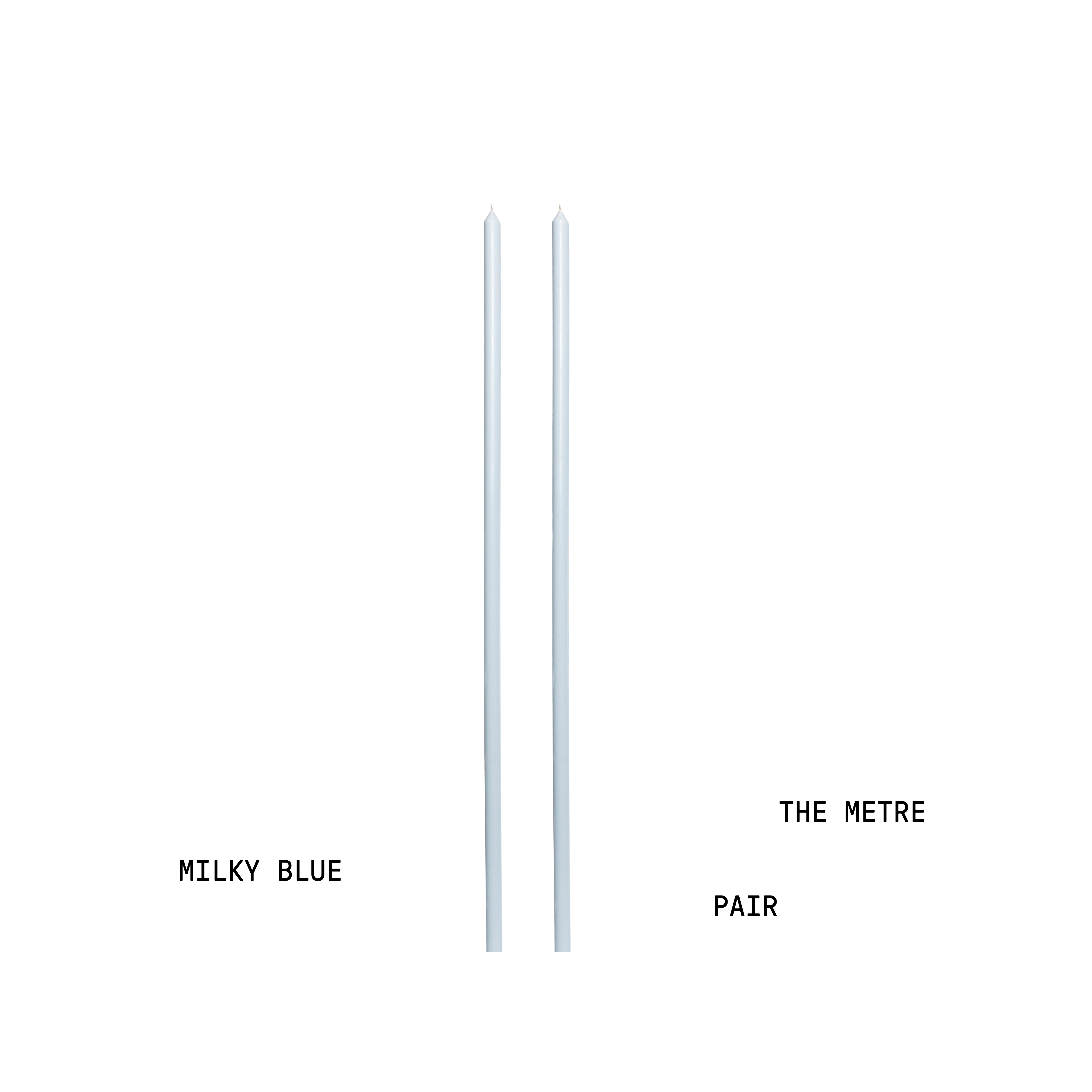 Milky Blue Tapered Candle Pair
