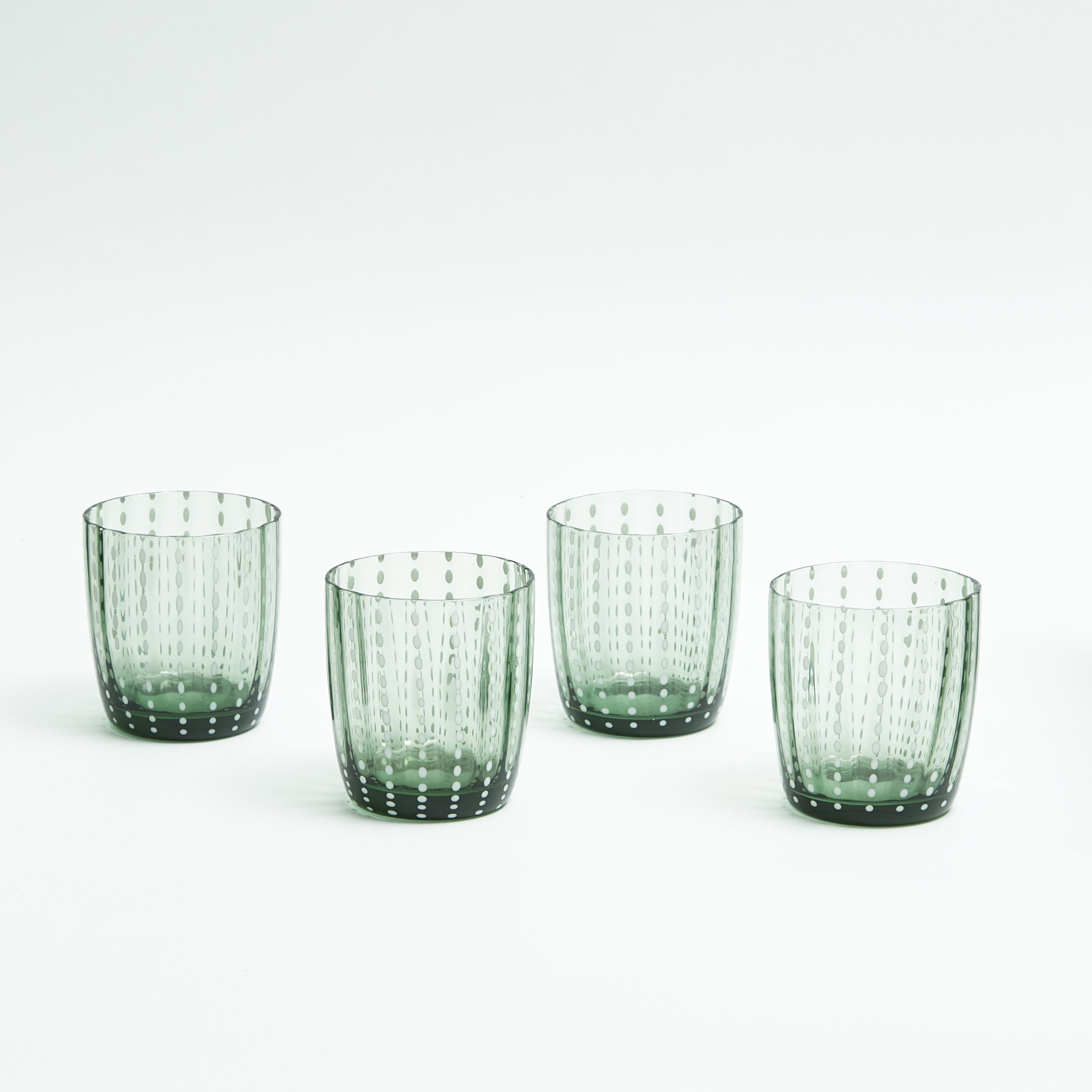 Olive Green Speckled Water Glasses (Set of 6)