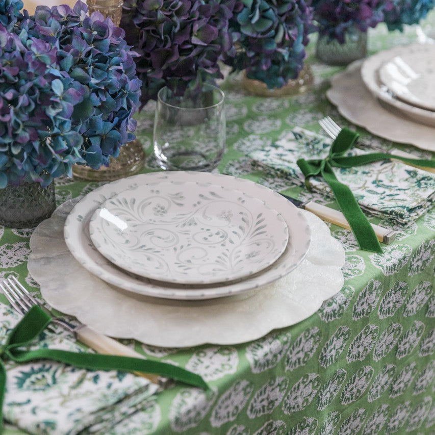 Sage Floral Dinner Plate