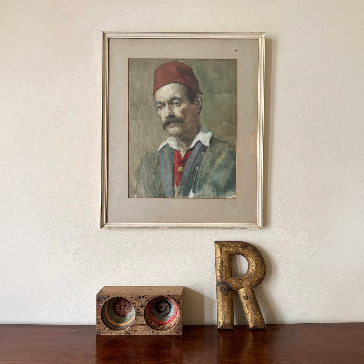 Man in a Fez Watercolour Painting