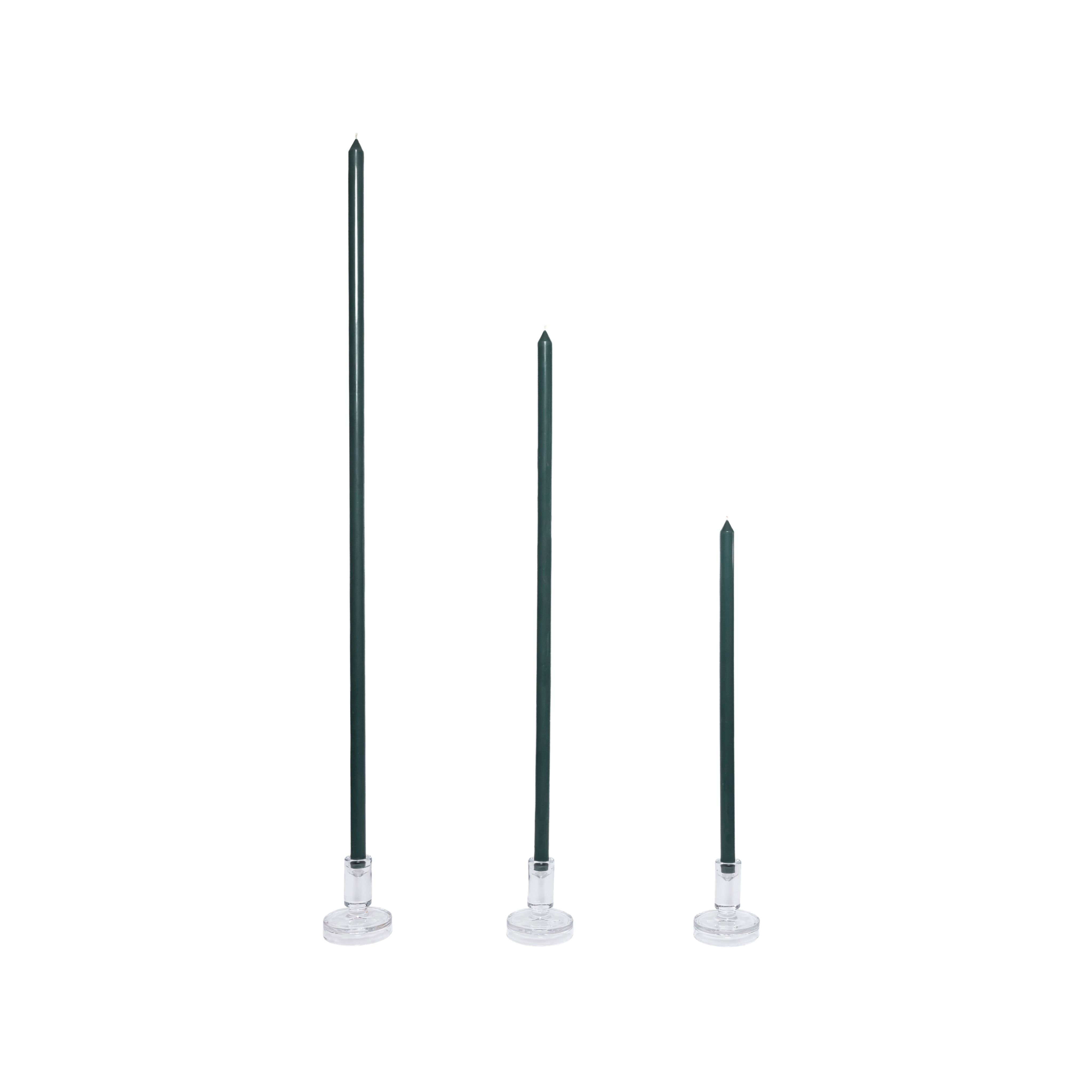 Forest Green Tapered Candle Pair
