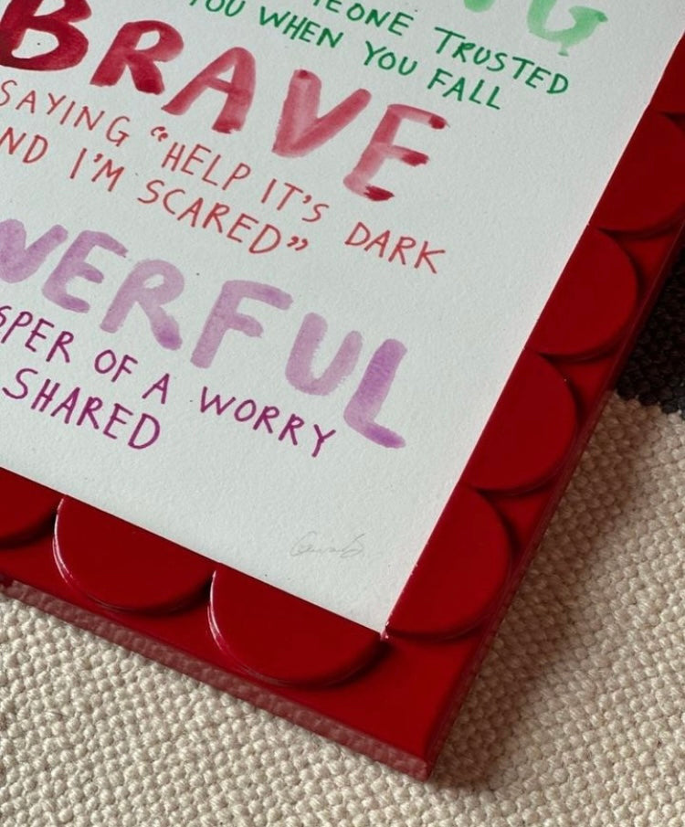8x6 Crimson Lacquered Scallop Frame