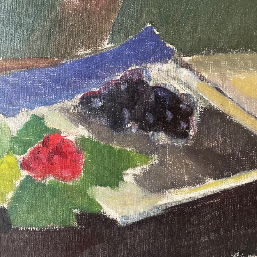 Still Life with Wine and Rose Oil Painting