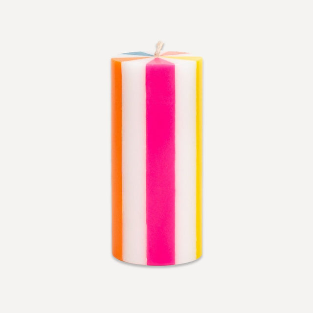 Striped Medium Pillar Candle | Multicolour 2
