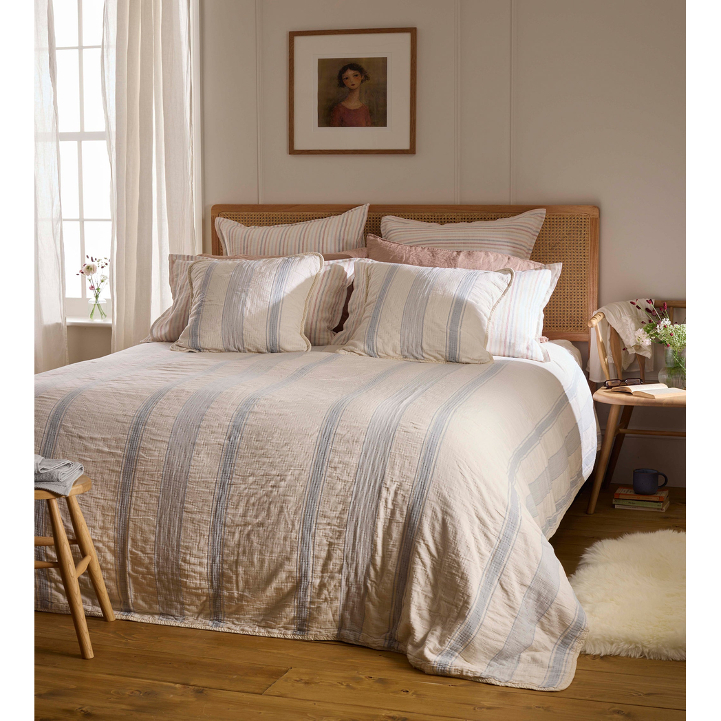 Blue Benji Stripe 100% Cotton Throw