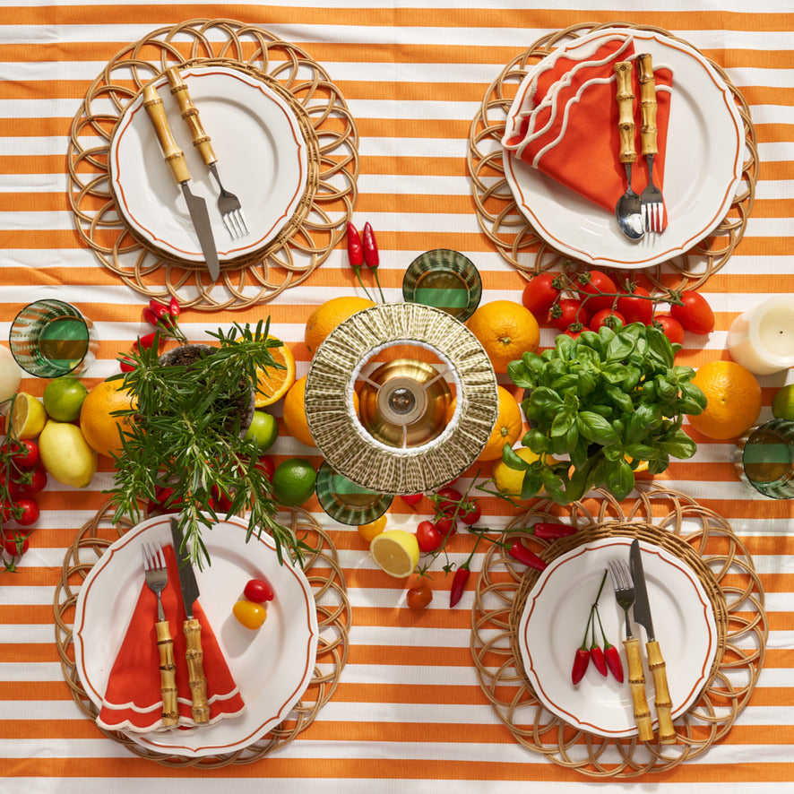 Orange Stripe Tablecloth