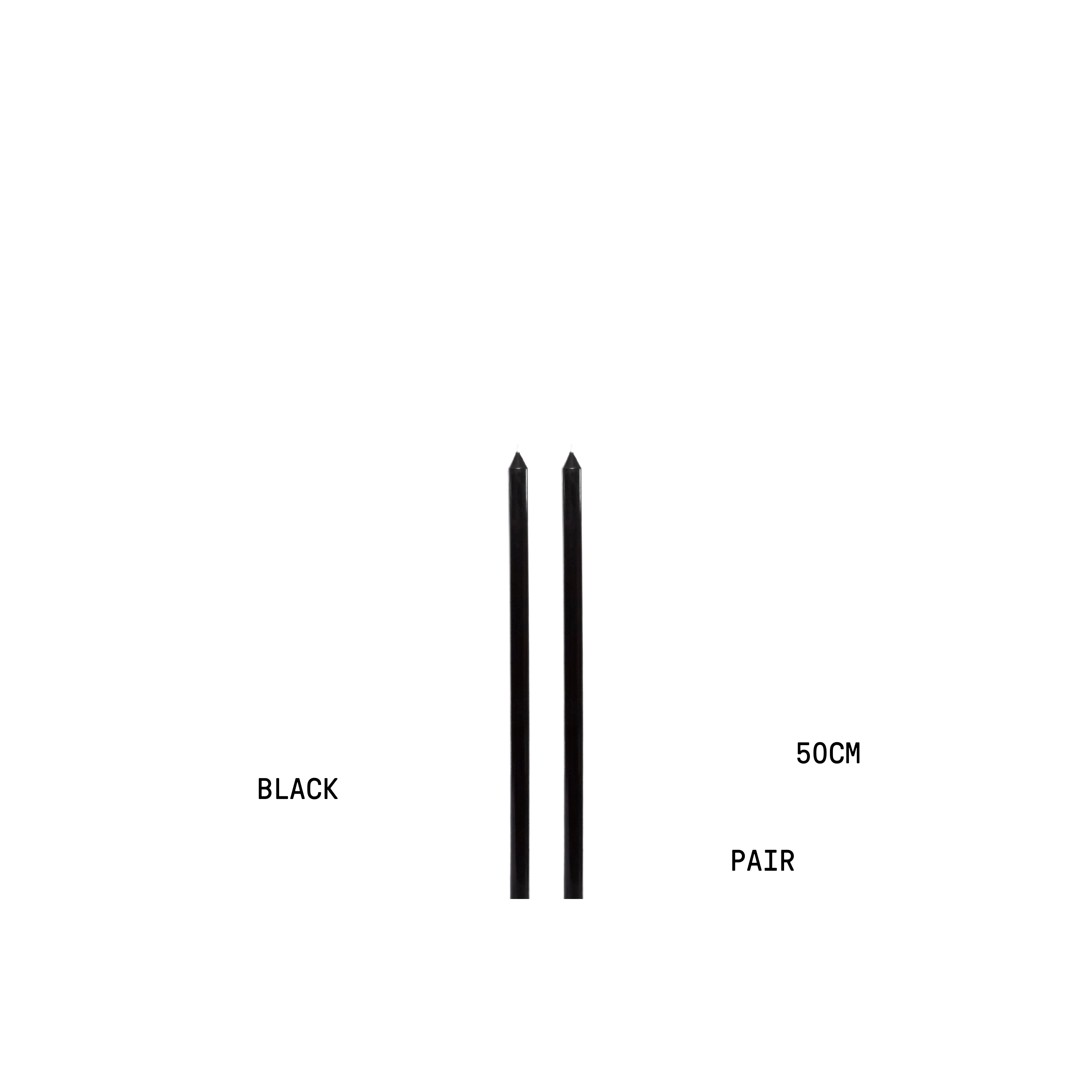 Black Tapered Candle Pair