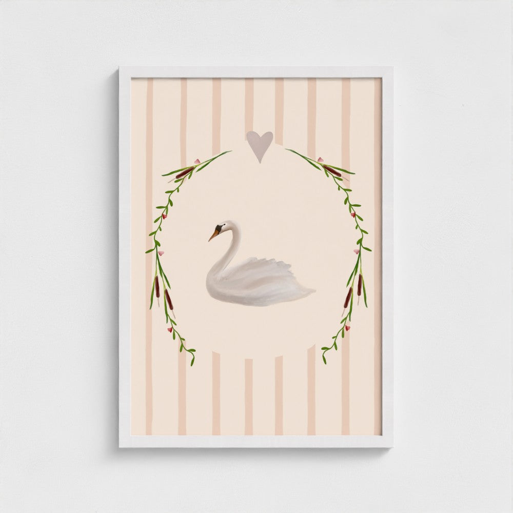 Swan Love Art Print