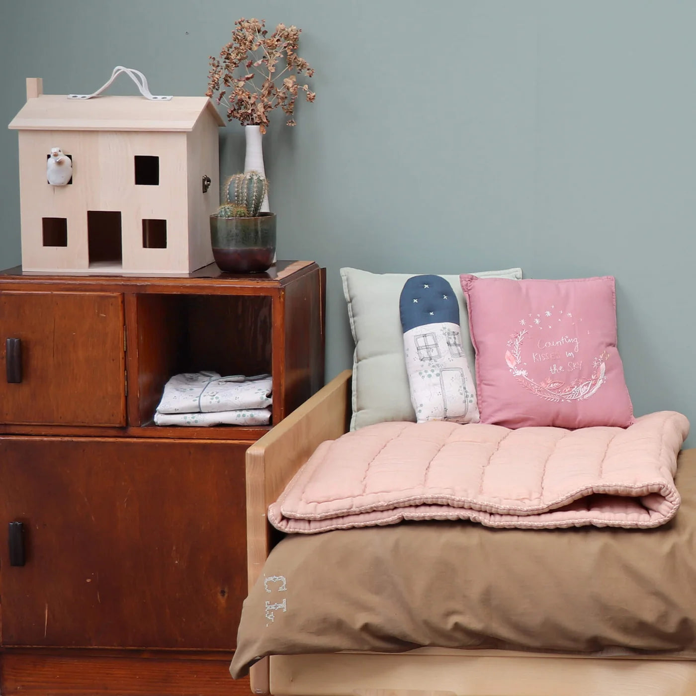 Petit House Cushion | Minako Cornflower | Sample Sale