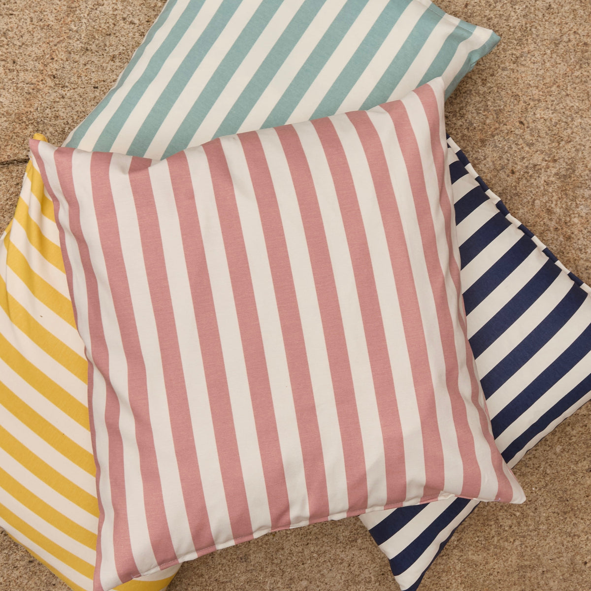 Pink Striped Outdoor Cushion