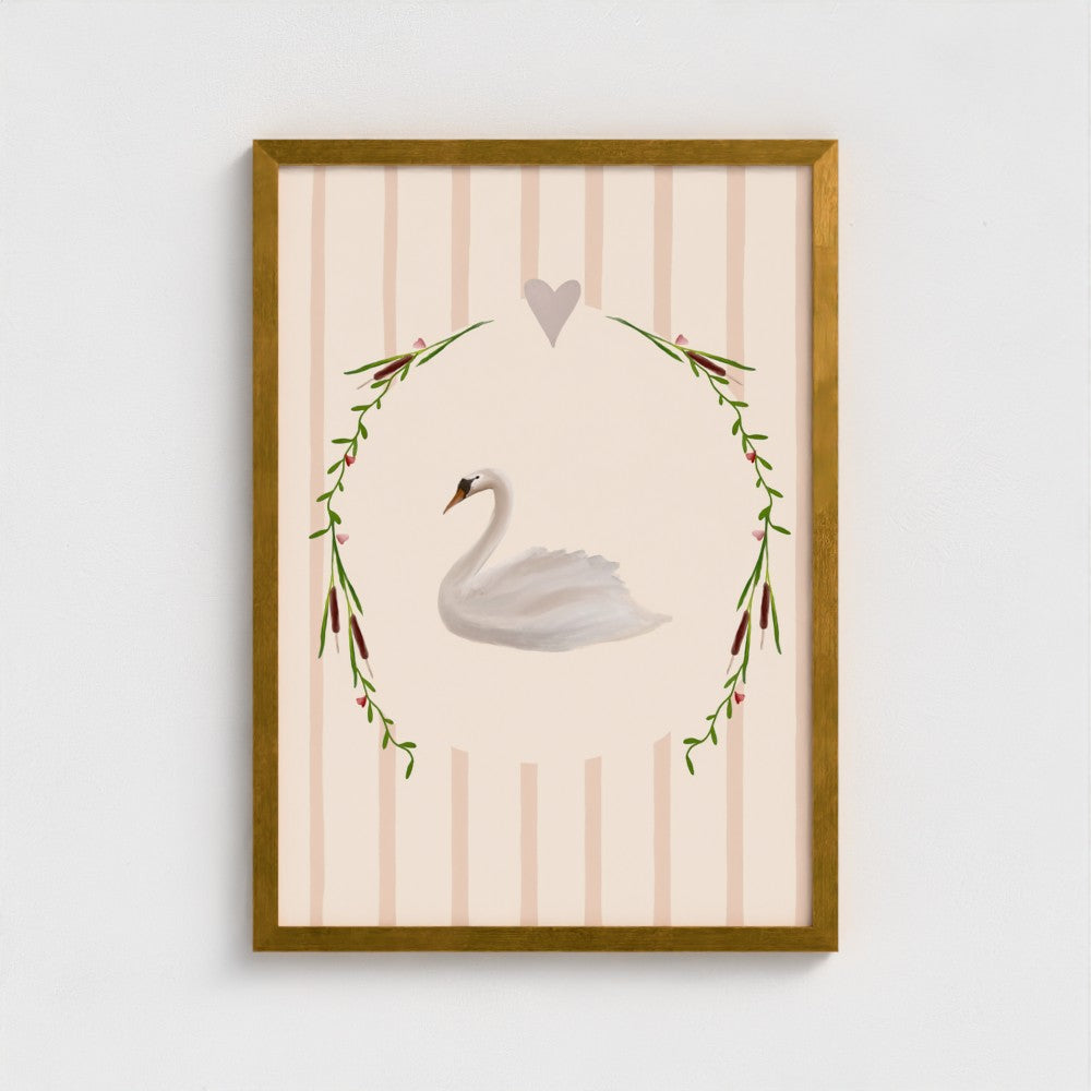 Swan Love Art Print