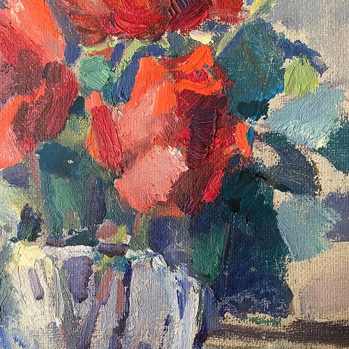 Roses 1939 Oil Painting