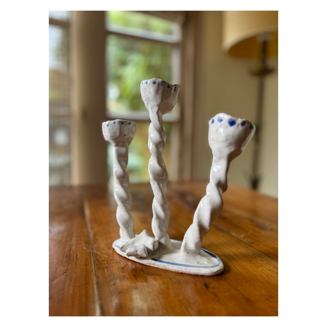 TWISTED CANDELABRA WITH BIRD